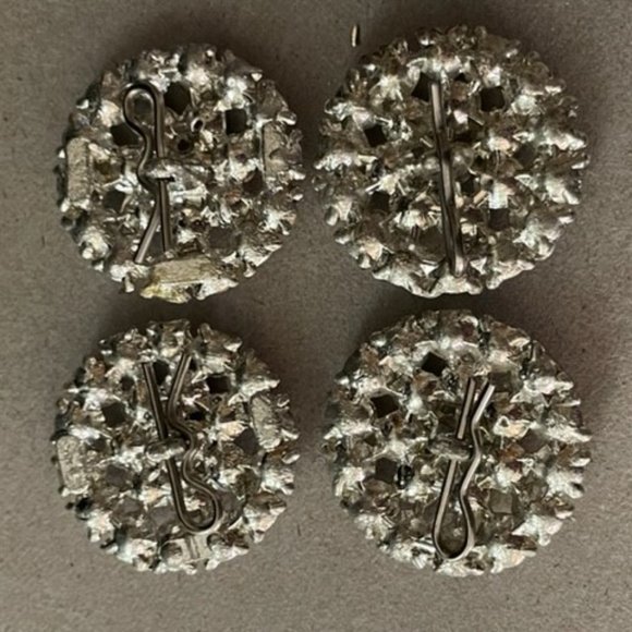 4 Rhinestone High Dome Buttons from the 1930's Each One Beautiful and Perfect - Picture 5 of 7